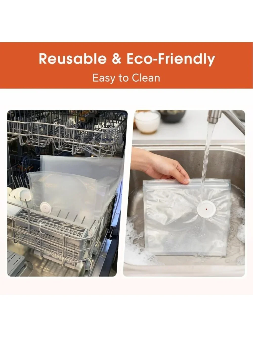 Reusable BPA-Free Vacuum Sealer Bags, 30 Pack Small for Meal Prep & Sous Vide